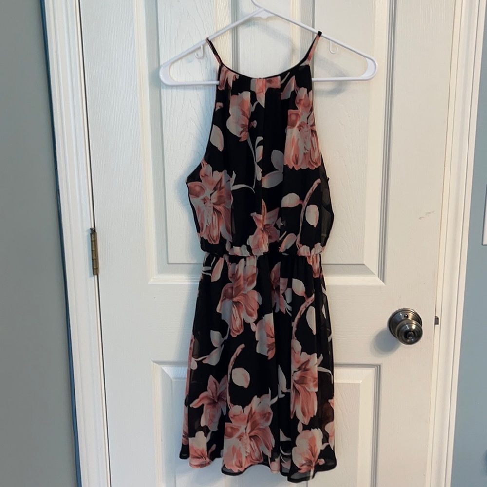 Floral high neck dress